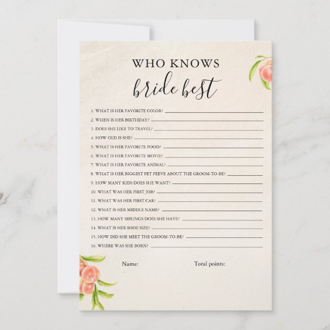 Qui Connaît La Mariée Meilleure Carte De Jeu (Devant)