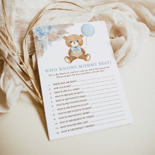 Qui connaît maman meilleur Baby shower carte de je