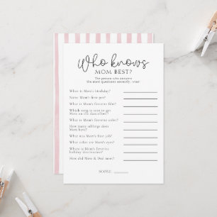 Qui connaît maman meilleur Baby shower carte de je