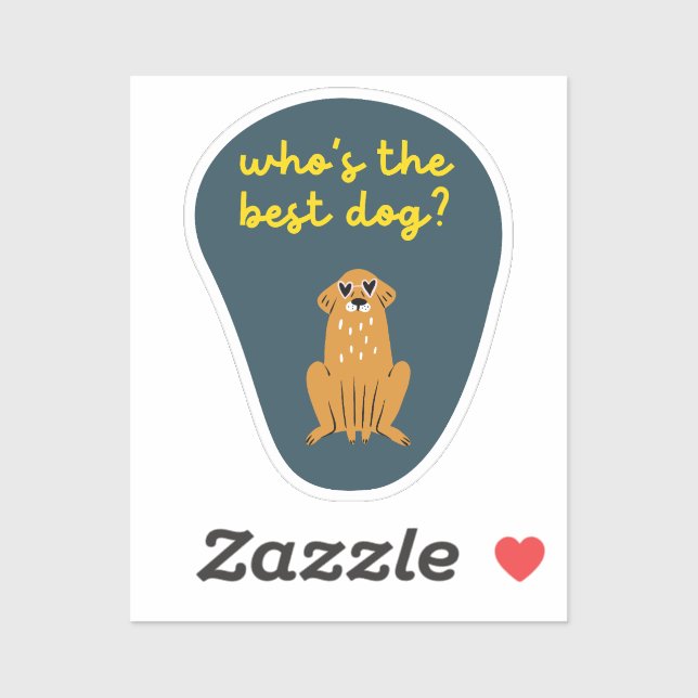 qui est le meilleur chien Cute chien autocollant m (Feuille)