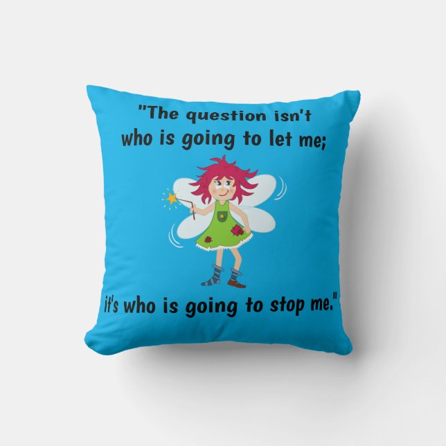 "Qui va m'arrêter ?" Coussin décoratif (Recto)