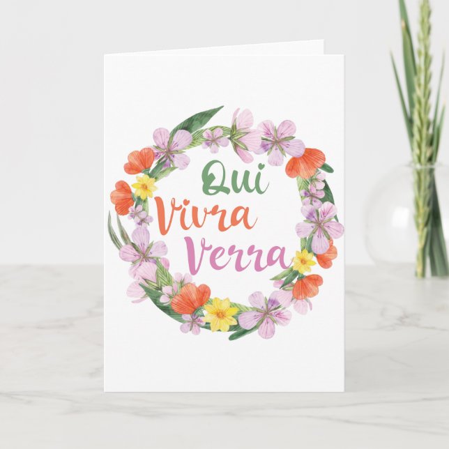 Qui Vivra Verra Französisches Sprichwort Karte (Vorderseite)