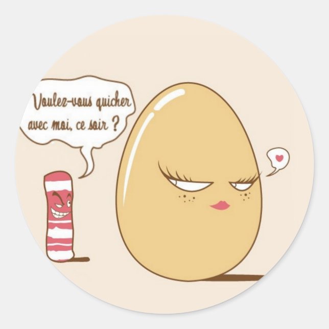 Quiche Runder Aufkleber (Vorderseite)