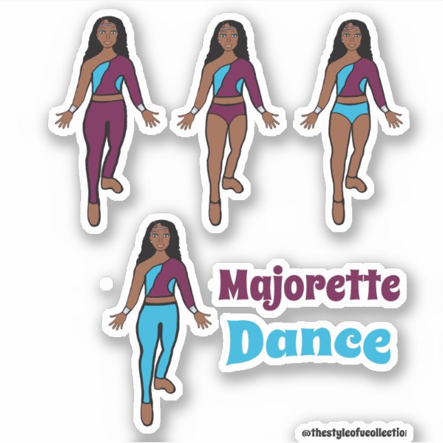Quick Change Tancer Stickers Burgundy Aqua Aufkleber (Vorderseite)