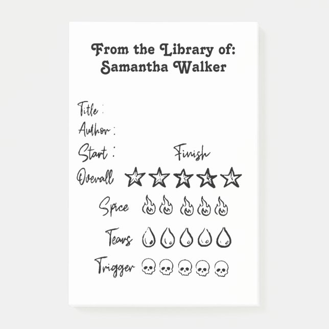 QuickNote Library-Bewertung Post-it Klebezettel (Vorderseite)