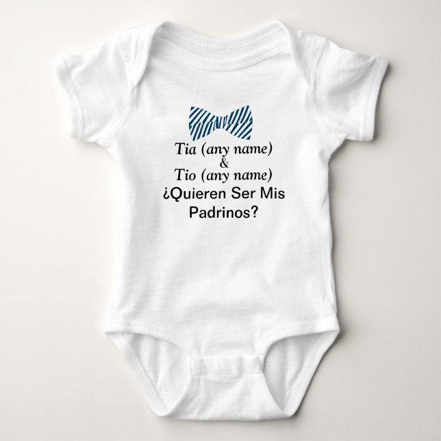 Quieren Ser Mis Padrinos Godfather Proposal Baby B Strampler (Vorderseite)