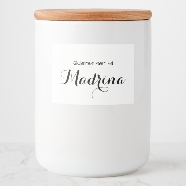Quieres Ser Mi Madrina Candle Label Lebensmitteletikett (Vorderseite)