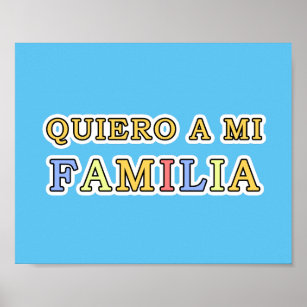 Quiero a mi Familia Español I Liebe Meine Familie Poster