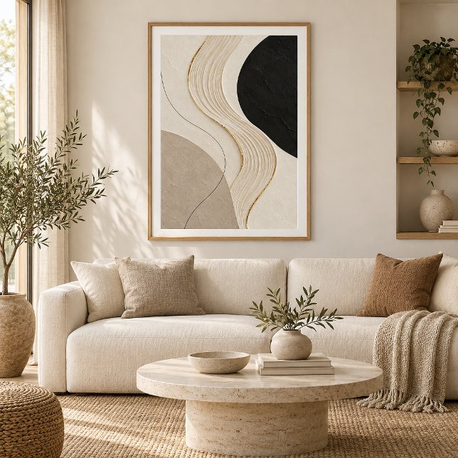 Quiet Current | Minimal Abstract Plaster Art Print Poster (Von Creator hochgeladen)