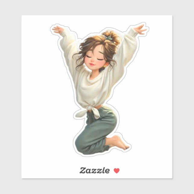 Quiet Daydream Girl – Premium Art Sticker (Blatt)