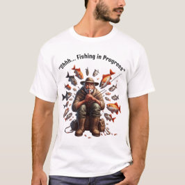 Quiet Fisherman Surrounded by Fish Tee