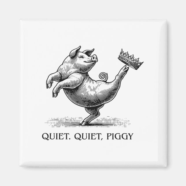 Quiet Ggy Meme Feminist Subtle Humor Protest Resis Magnet (Vorne)