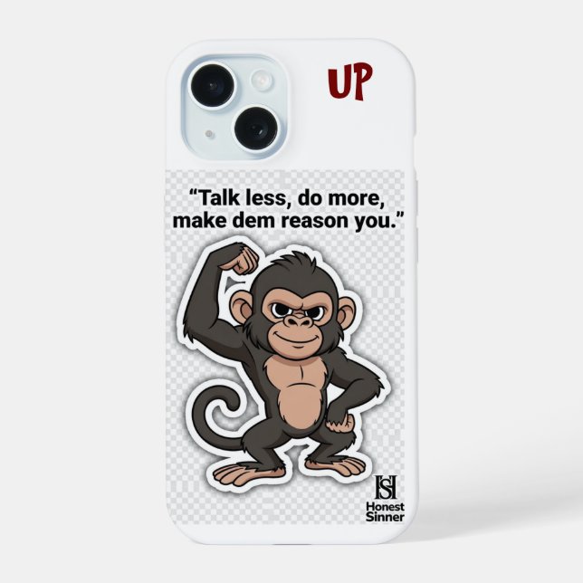 Quiet Growth Monkey – Mindful Handyhülle iPhone 15 Hülle (Rückseite)