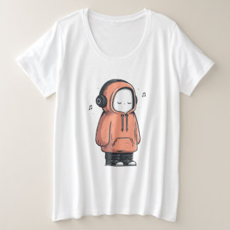 Quiet Introvert – Cozy Hoodie Cartoon Art Große Größe T-Shirt