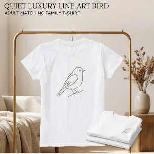 Quiet Luxury Line Art Vogel Erwachsene Matching Fa T-Shirt
