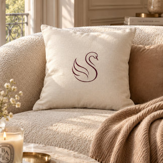 Quiet Luxury Minimalistische Schwan-Akzentschlinge Kissen