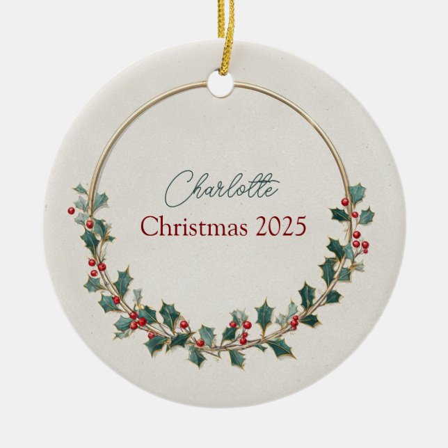 Quiet Luxury Personalized Christmas Ornament (Vorne)