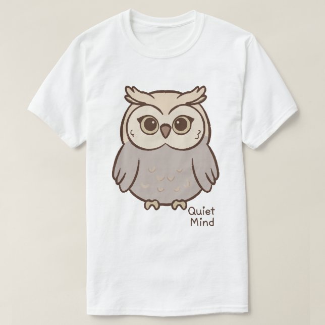 Quiet Mind Owl T-Shirt (Design vorne)