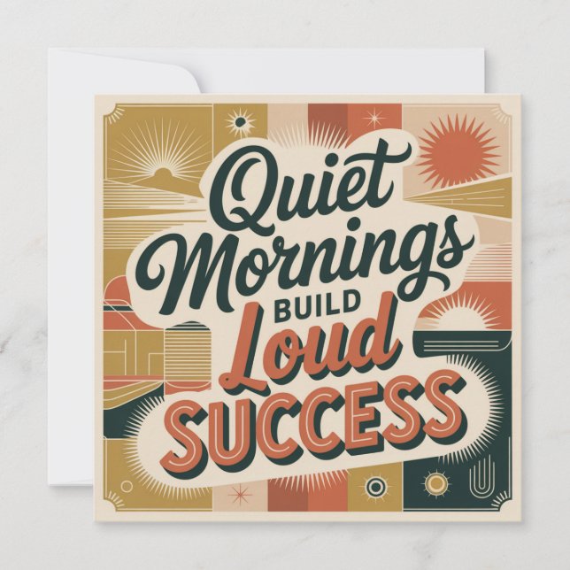 Quiet Mornings Build Loud Success Dankeskarte (Vorderseite)