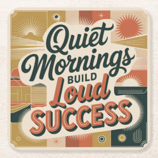 Quiet Mornings Build Loud Success Rechteckiger Pappuntersetzer