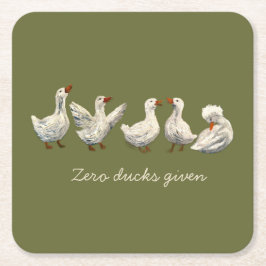 Quiet Quack: White Duck Starry Night Goose Rechteckiger Pappuntersetzer