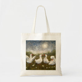Quiet Quack: White Duck Starry Night Goose Tragetasche