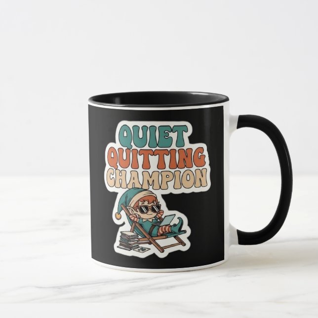 Quiet Quitting Elf Funny Office Humor Coffee Mug Tasse (Rechts)