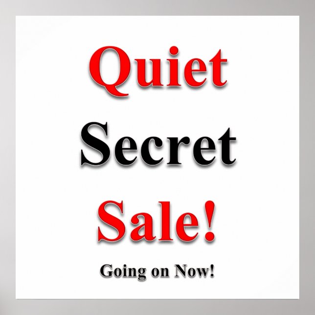 Quiet Secret Sale Poster Matte (Vorne)