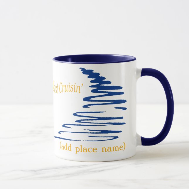 Quiggly Lines_Just Cruisin' Namensvorlage Tasse (Rechts)