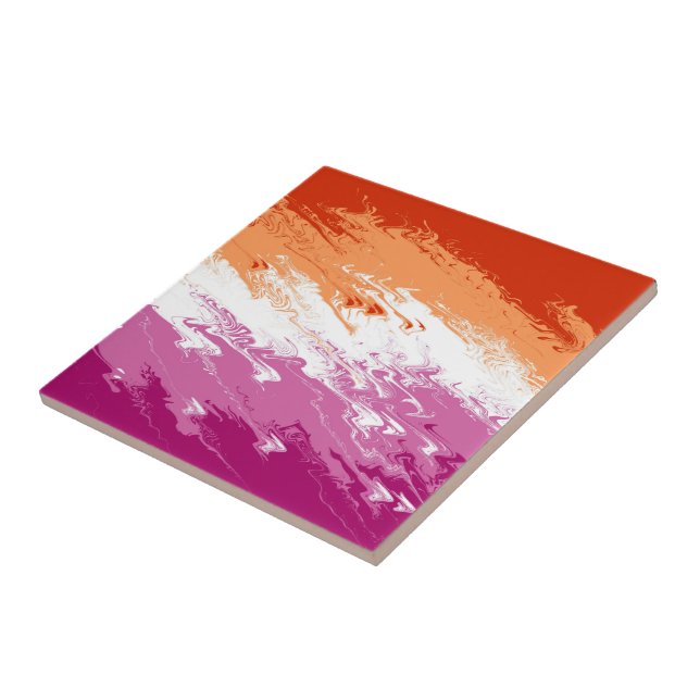 Quiggly Trippy Groovy Abstrakte Lesbian-Stolperfla Fliese (Seite)