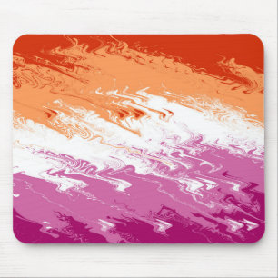 Quiggly Trippy Groovy Abstrakte Lesbian-Stolperfla Mousepad