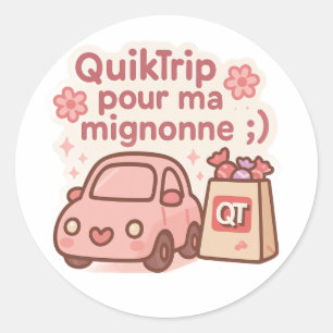 QuikTrip – Autocollant Rétro Kawaii pour Amateur d