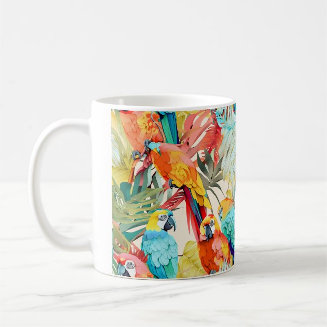 Quill Paper Parrots Kaffeetasse (Links)