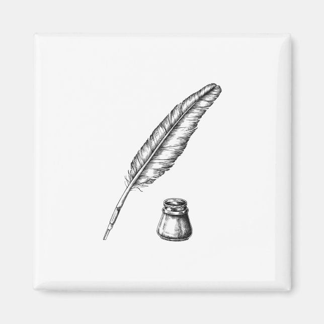 Quill Pen mit Inkwell Magnet (Vorne)