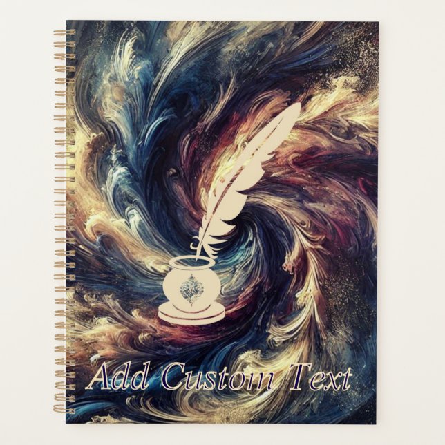Quill Pen Moderne Abstrakte Kunst Planer (Vorderseite)