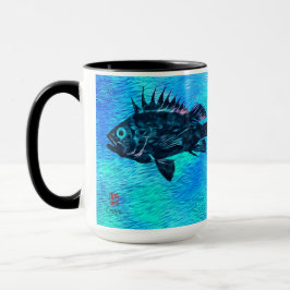 Quillback Rockfish On Blue, Seward - 15 oz.Combo Tasse