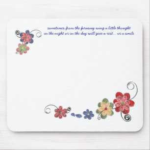 Quilled Blumen-Mausunterlage Mousepad