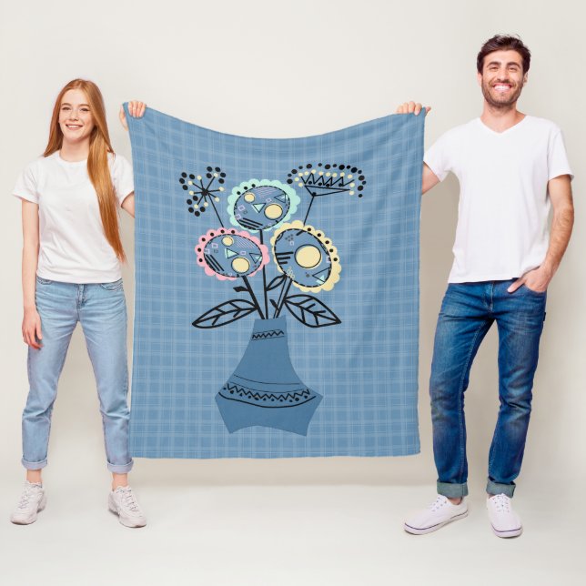 Quillen, Blume in Vase Fleecedecke (Beispiel)