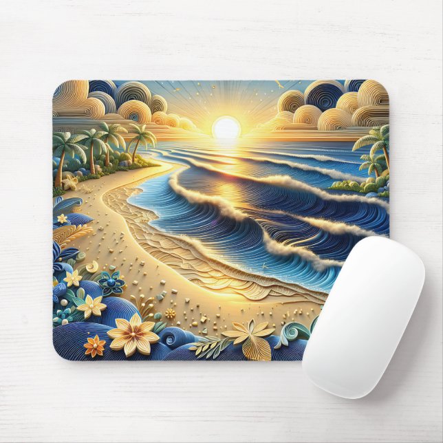 Quilling Effect von Ocean View Tropical Paper Mousepad (Mit Mouse)