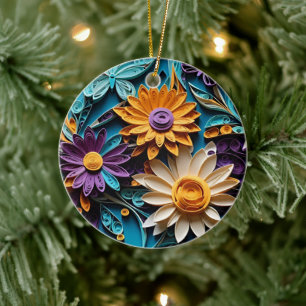 Quilling-Papierkunst Blumensymphonie Keramik Ornament