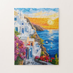Quilling Sunset in Santorini Oia