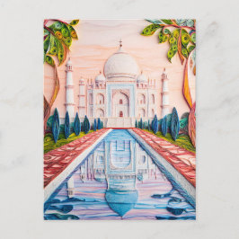 Quilling Taj Mahal bei Sunrise Postkarte