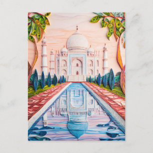 Quilling Taj Mahal bei Sunrise Postkarte