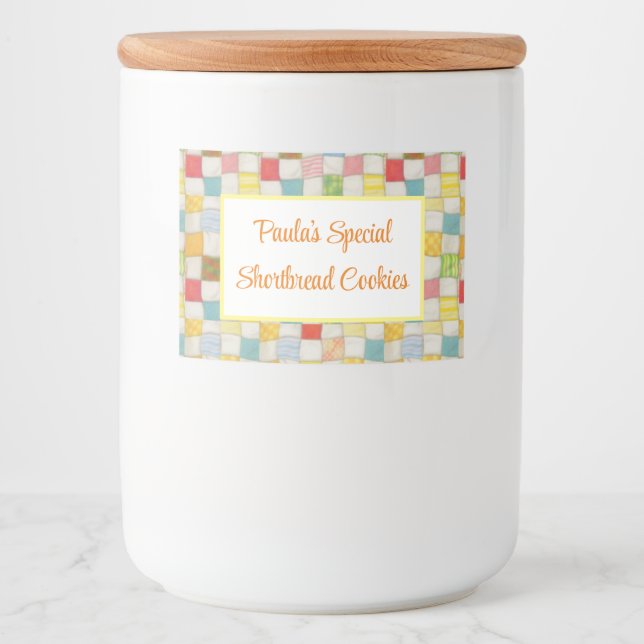 QUILT-2"X3"-Lebensmittelcontainer-Etikett horizont Lebensmitteletikett (Vorderseite)