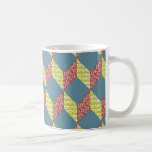 Quilt Baby Block Muster in Retro-Farben Kaffeetasse