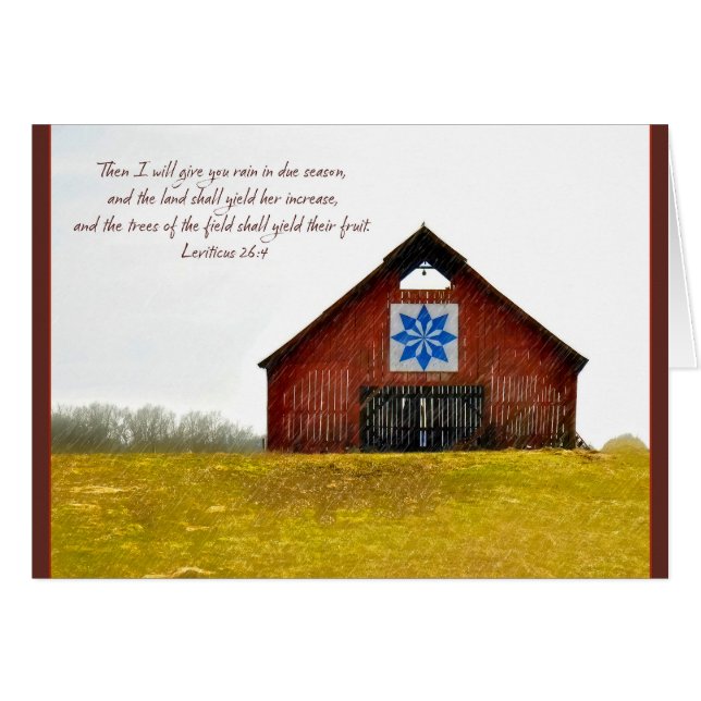 Quilt Barn Ich gebe Regen Parakaleo Note Karte (Vorderseite (Horizontal))