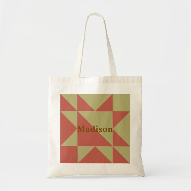 Quilt-Block-Markt-Tasche Einkaufstasche  (Vorne)