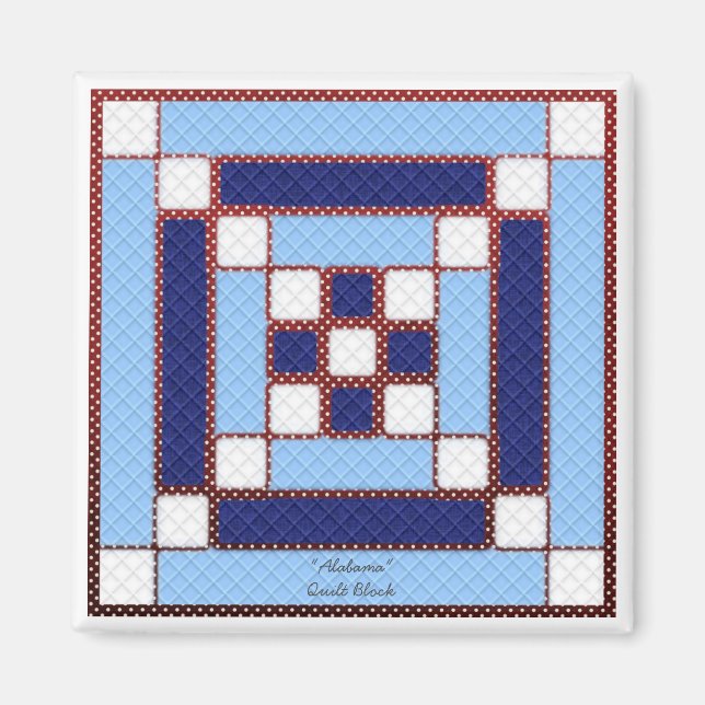 Quilt-Blockmuster "Alabama"-Magnet Magnet (Vorne)