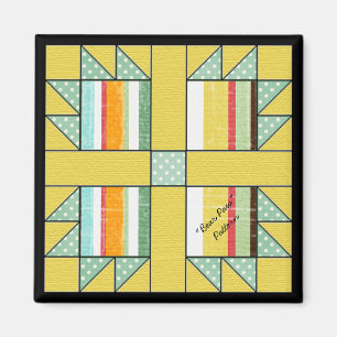 Quilt Blockmuster "Bärenpfeil" Square Magnet
