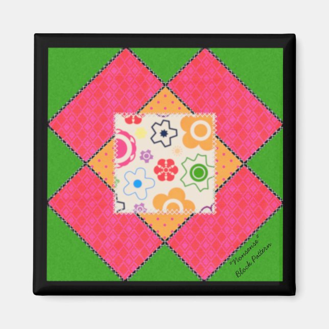 Quilt-Blockmuster "Nonsense"-Magnet Magnet (Vorne)